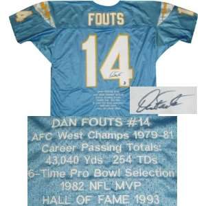 Dan Fouts Autographed Embroidered Custom Stat Jersey
