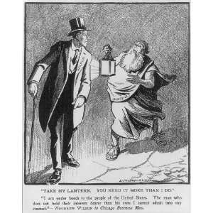  Diogenes offering lantern to Woodrow Wilson,1913