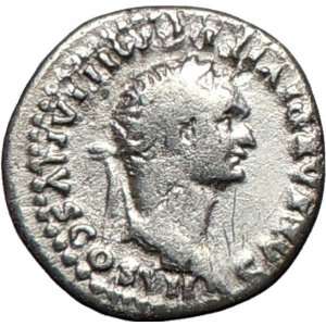 DOMITIAN as Caesar 80AD Authentic Silver Ancient Roman Coin Lit ALTAR 