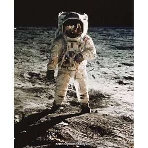 Apollo 11 astronaut Edwin Aldrin walking on moon Framed Prints  