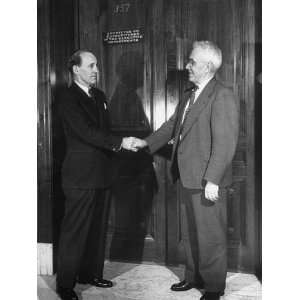  Senator John McClellan and Senator George Aiken Shaking 