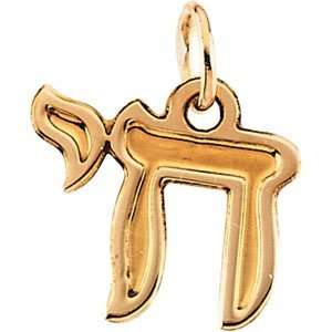 14K Yellow Gold 09.50X10.75 Mm;P;Childrens Chai Pendant With 15 Chain 