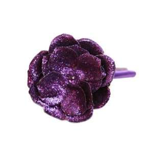  Purple Rose Solid Headband with Purple Rose Sequin Flower 