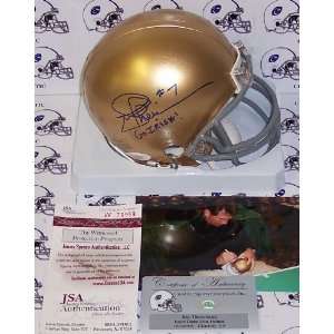 Joe Theismann Hand Signed Notre Dame Fighting Irish Mini Helmet