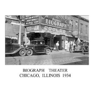Biograph Theater Chicago John Dillinger Gunned Down Here 1934 8 1/2 X 