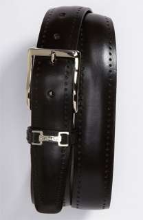 Canali Logo Leather Belt  