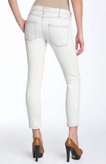 Current/Elliott The Crop Skinny Stretch Jeans (Bleached Out Denim 