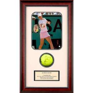 Justine Henin Autographed Tennis Ball Shadowbox