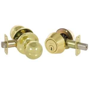  Callan KR3003 Fairfield Polished Brass Keyed Entry Knobset 