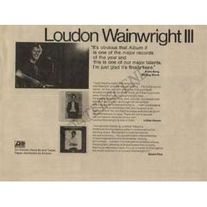  Loudon Wainwright III Original LP Promo Ad 1971