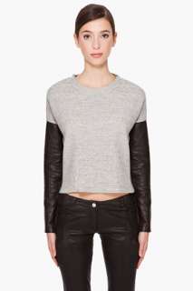 Elizabeth And James Leather Sleeve Mitch Blouse for women  