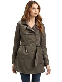 Elie Tahari   Fae Tiered Trenchcoat/Taupe