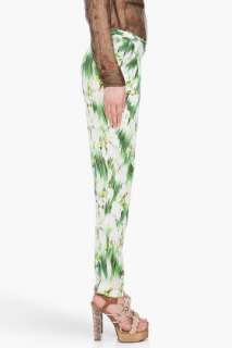 Matthew Williamson Green Floral Print Silk Pants for women  