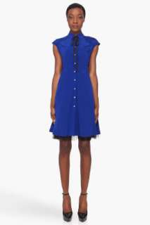 Mcq Alexander Mcqueen Blue Rockabilly Silk Dress for women  