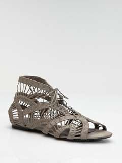Joie   Leo Cutout Lace Up Flat Sandals    