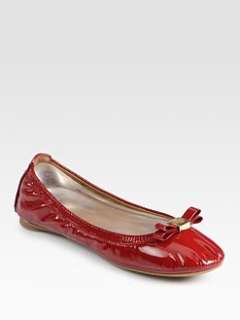 Tory Burch   Eddie Patent Leather Logo Bow Ballet Flats