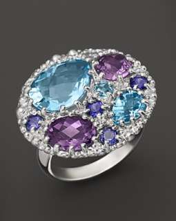 Anzie Blue Topaz and Amethyst Bouquet Ring   Rings   Shop by Style 