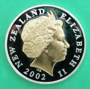 2002   ELIZABETH II   NEW ZEALAND   SILVER PROOF 5 DOLLAR COIN 
