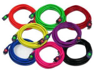 25Ft 16 Gauge Extension Cord 5 Neon Jacket Colors Cords 813769013224 