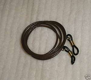Lot of 3 Simple BROWN LEATHER eyeglass holder cords  