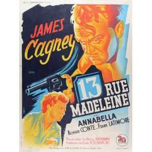   Rue Madeleine Poster French 27x40 James Cagney Annabella Richard Conte