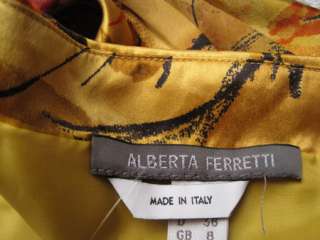 950 Alberta Ferretti Dress Silk Neiman 44 8 M #0006NH  
