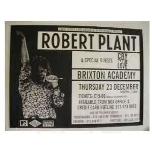 Robert Plant Poster Eurpoean Tour Led Zeppelin