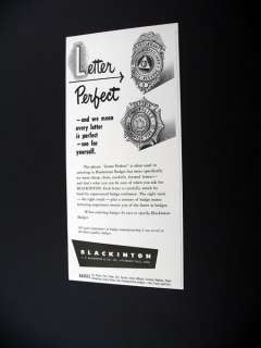 Blackinton Badges Fort Hunter NY Fire Badge print Ad  