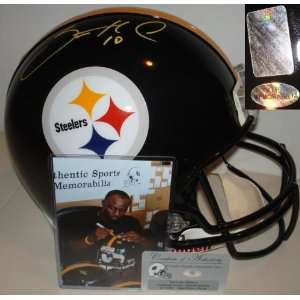 Santonio Holmes Autographed Helmet   Authentic Helmet   Autographed 