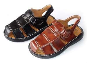 NEW MENS LEATHER STRAP FISHERMAN SANDALS CLOSED TOE  