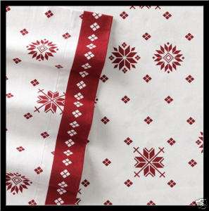 RED SNOWFLAKE Heavy Cotton FLANNEL Sheet Set TWIN *NEW*  