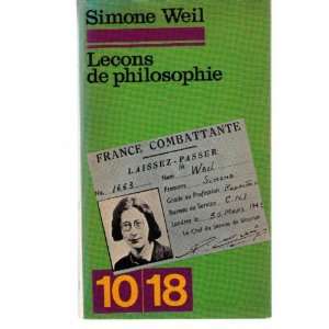 Lecons de philosophie Simone Weil Books