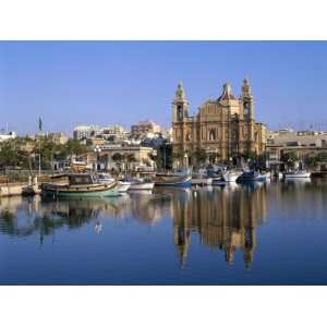 Town Skyline, St.Joseph Church and Harbour, Msida, Malta Photographic 