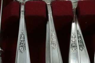 59 piece 1847 ROGERS BROS SILVERWARE 12 PLACE SETTING WITH CASE  