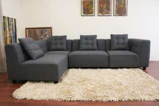 ABERTO GraY Fabric Modular Modern sofa SECTIONAL  