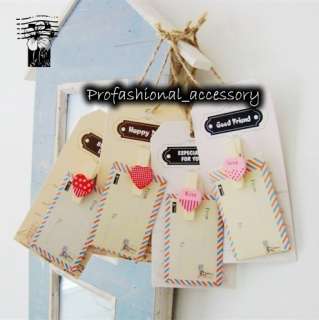 Korean Stationery Cute Wooden Clip Letter Messages Card  