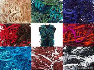   Fishnet Ruffled Scarf Yarn ~YOUR CHOICE OF COLOR~ Makes 47 Scarf