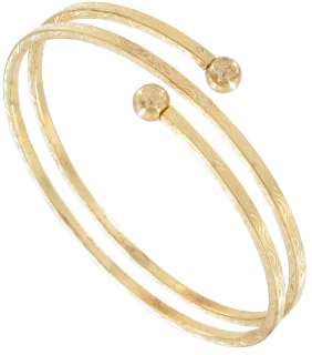   Gold Tone Upper Arm Band Bracelet Armlet Sprial Square Tube  