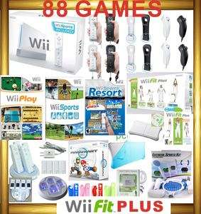 NINTENDO WII CONSOLE+FIT PLUS+MARIO KART+4 SPORTS GAME 045496880491 