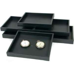 Black Jewelry Trays Travel Stackable Showcase Displays  
