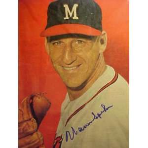 Warren Spahn Milwaukee Braves Autographed 11 x 14 Professionally 