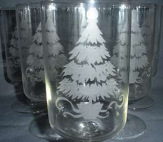  STEM GOBLETS CRYSTAL CHRISTMAS TREE GLASS  