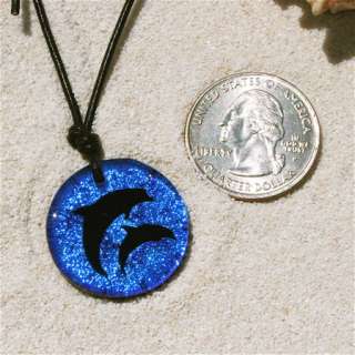 Dichroic Glass Dolphin Pendant Hawaiian Jewelry Art  