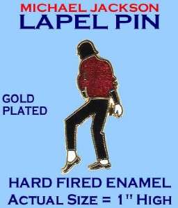 MICHAEL JACKSON HARD FIRED ENAMEL GOLD PLATED LAPEL PIN  