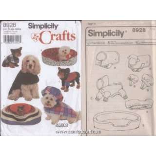  Simplicity Crafts Dog Bed Covers and Coats Sewing Pattern 