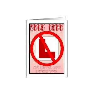 Driving Test Pass   Crossed L Plate Card