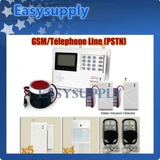 Wireless Home House Alarm GSM SMS Security System Voice Prompt + Water 