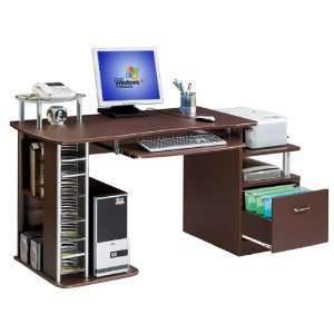   Multi Purpose File Cabinet Computer Desk Chocolate