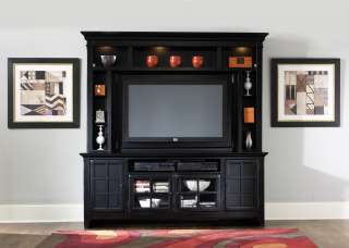 New 540 Entertainment Center Tv Stand & Mountable Hutch Rubbed Black 