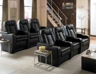 Bellagio Home Theater Seating 6 Seats Black Chairs  